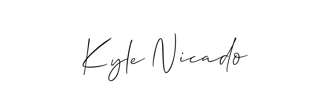 if you are searching for the best signature style for your name Kyle Nicado. so please give up your signature search. here we have designed multiple signature styles  using Allison_Script. Kyle Nicado signature style 2 images and pictures png