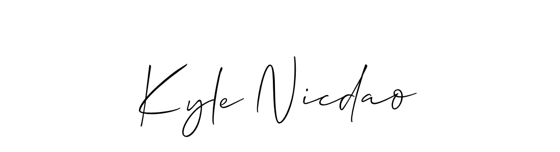 How to make Kyle Nicdao name signature. Use Allison_Script style for creating short signs online. This is the latest handwritten sign. Kyle Nicdao signature style 2 images and pictures png