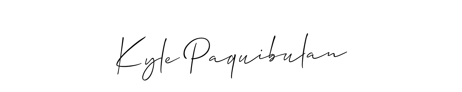 Design your own signature with our free online signature maker. With this signature software, you can create a handwritten (Allison_Script) signature for name Kyle Paquibulan. Kyle Paquibulan signature style 2 images and pictures png