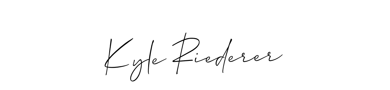 Use a signature maker to create a handwritten signature online. With this signature software, you can design (Allison_Script) your own signature for name Kyle Riederer. Kyle Riederer signature style 2 images and pictures png