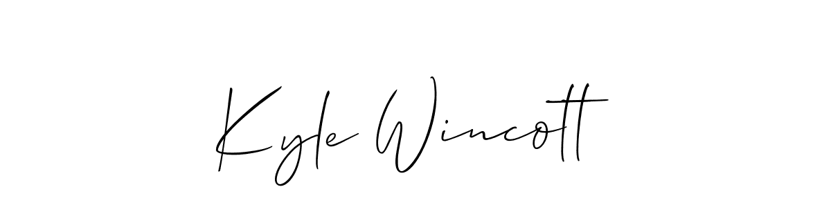 Design your own signature with our free online signature maker. With this signature software, you can create a handwritten (Allison_Script) signature for name Kyle Wincott. Kyle Wincott signature style 2 images and pictures png