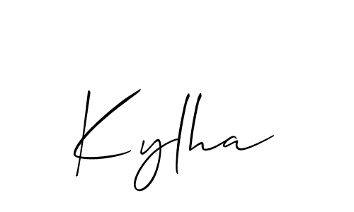 Design your own signature with our free online signature maker. With this signature software, you can create a handwritten (Allison_Script) signature for name Kylha. Kylha signature style 2 images and pictures png