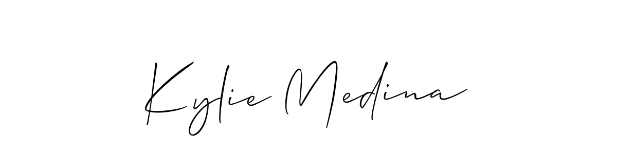 Make a beautiful signature design for name Kylie Medina. With this signature (Allison_Script) style, you can create a handwritten signature for free. Kylie Medina signature style 2 images and pictures png