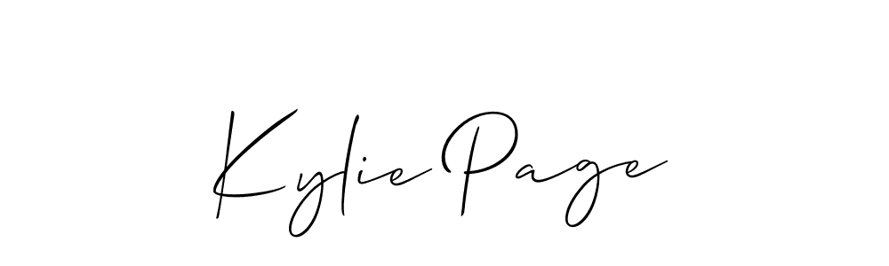 Use a signature maker to create a handwritten signature online. With this signature software, you can design (Allison_Script) your own signature for name Kylie Page. Kylie Page signature style 2 images and pictures png