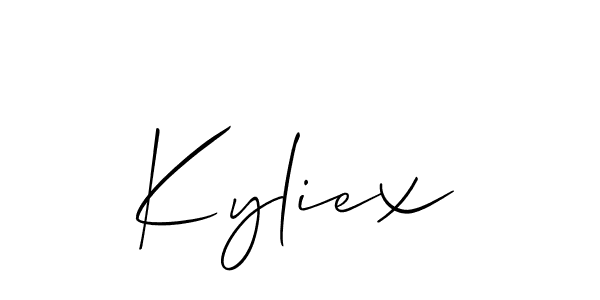 Also You can easily find your signature by using the search form. We will create Kyliex name handwritten signature images for you free of cost using Allison_Script sign style. Kyliex signature style 2 images and pictures png