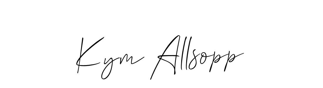 Similarly Allison_Script is the best handwritten signature design. Signature creator online .You can use it as an online autograph creator for name Kym Allsopp. Kym Allsopp signature style 2 images and pictures png