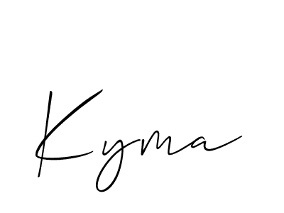 Make a beautiful signature design for name Kyma. With this signature (Allison_Script) style, you can create a handwritten signature for free. Kyma signature style 2 images and pictures png