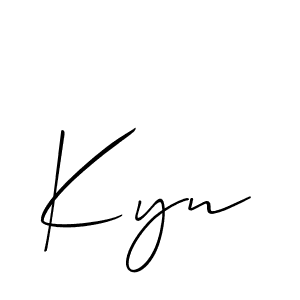 Make a beautiful signature design for name Kyn. With this signature (Allison_Script) style, you can create a handwritten signature for free. Kyn signature style 2 images and pictures png
