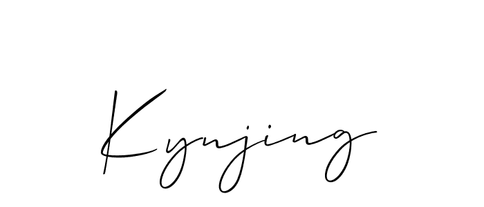 if you are searching for the best signature style for your name Kynjing. so please give up your signature search. here we have designed multiple signature styles  using Allison_Script. Kynjing signature style 2 images and pictures png