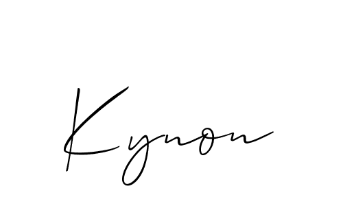 The best way (Allison_Script) to make a short signature is to pick only two or three words in your name. The name Kynon include a total of six letters. For converting this name. Kynon signature style 2 images and pictures png