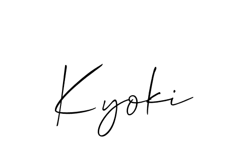 Make a short Kyoki signature style. Manage your documents anywhere anytime using Allison_Script. Create and add eSignatures, submit forms, share and send files easily. Kyoki signature style 2 images and pictures png