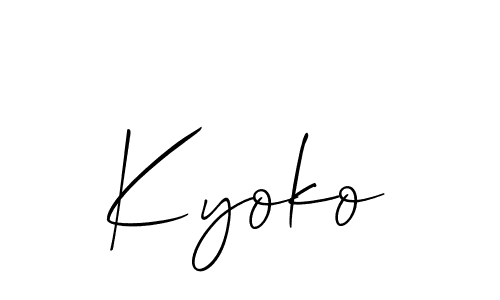 Create a beautiful signature design for name Kyoko. With this signature (Allison_Script) fonts, you can make a handwritten signature for free. Kyoko signature style 2 images and pictures png