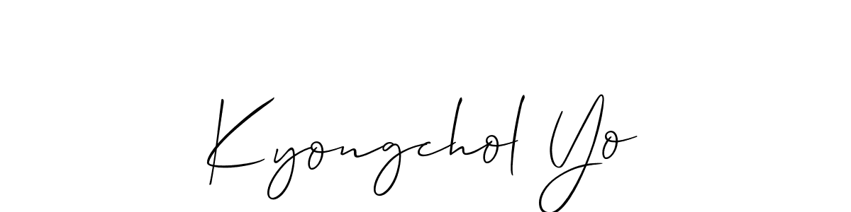 Make a short Kyongchol Yo signature style. Manage your documents anywhere anytime using Allison_Script. Create and add eSignatures, submit forms, share and send files easily. Kyongchol Yo signature style 2 images and pictures png
