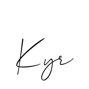 How to make Kyr signature? Allison_Script is a professional autograph style. Create handwritten signature for Kyr name. Kyr signature style 2 images and pictures png