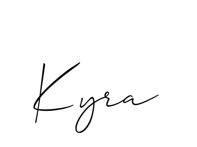 The best way (Allison_Script) to make a short signature is to pick only two or three words in your name. The name Kyra include a total of six letters. For converting this name. Kyra signature style 2 images and pictures png