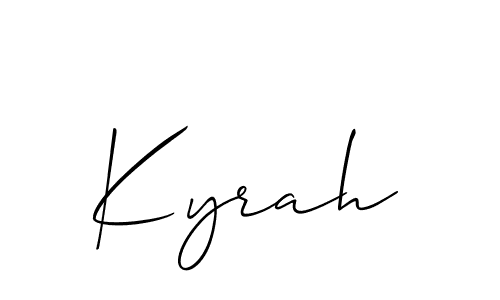 Make a beautiful signature design for name Kyrah. With this signature (Allison_Script) style, you can create a handwritten signature for free. Kyrah signature style 2 images and pictures png