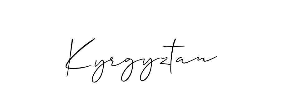 Design your own signature with our free online signature maker. With this signature software, you can create a handwritten (Allison_Script) signature for name Kyrgyztan. Kyrgyztan signature style 2 images and pictures png
