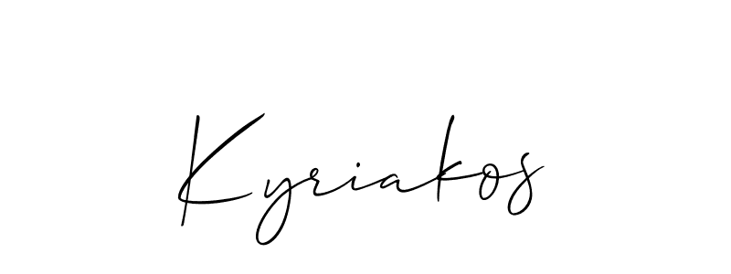 Also we have Kyriakos name is the best signature style. Create professional handwritten signature collection using Allison_Script autograph style. Kyriakos signature style 2 images and pictures png