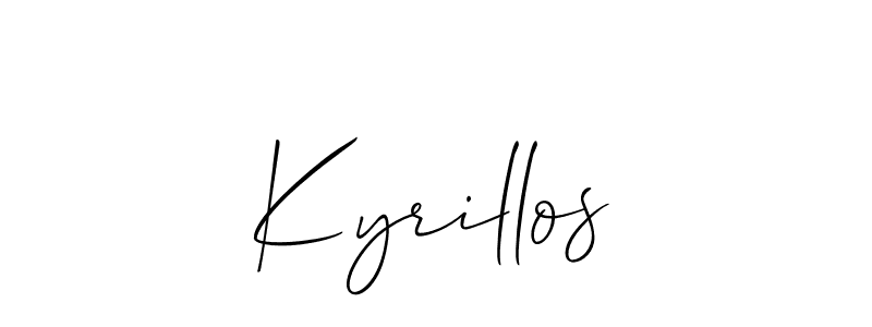 Kyrillos stylish signature style. Best Handwritten Sign (Allison_Script) for my name. Handwritten Signature Collection Ideas for my name Kyrillos. Kyrillos signature style 2 images and pictures png