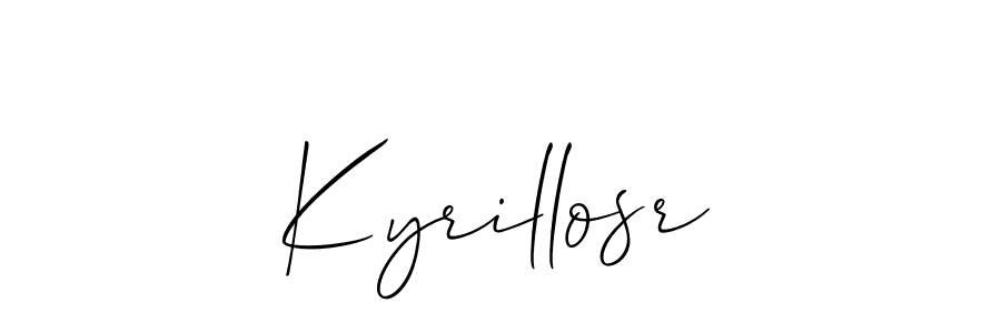 How to make Kyrillosr name signature. Use Allison_Script style for creating short signs online. This is the latest handwritten sign. Kyrillosr signature style 2 images and pictures png
