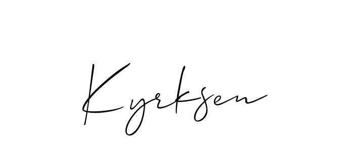 Also You can easily find your signature by using the search form. We will create Kyrksen name handwritten signature images for you free of cost using Allison_Script sign style. Kyrksen signature style 2 images and pictures png