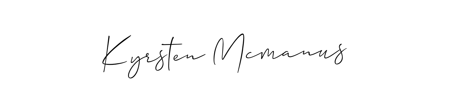 Also we have Kyrsten Mcmanus name is the best signature style. Create professional handwritten signature collection using Allison_Script autograph style. Kyrsten Mcmanus signature style 2 images and pictures png