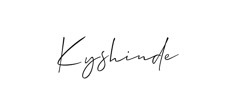 How to make Kyshinde name signature. Use Allison_Script style for creating short signs online. This is the latest handwritten sign. Kyshinde signature style 2 images and pictures png