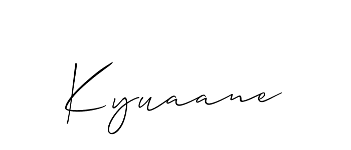 Make a beautiful signature design for name Kyuaane. With this signature (Allison_Script) style, you can create a handwritten signature for free. Kyuaane signature style 2 images and pictures png