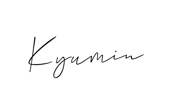 You should practise on your own different ways (Allison_Script) to write your name (Kyumin) in signature. don't let someone else do it for you. Kyumin signature style 2 images and pictures png