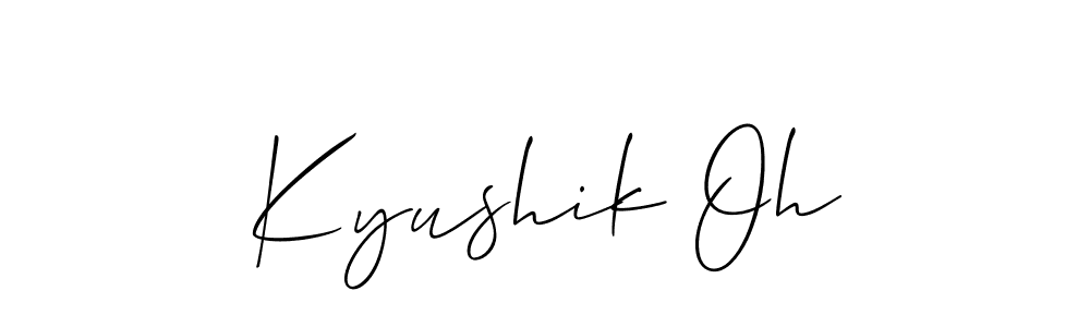 Allison_Script is a professional signature style that is perfect for those who want to add a touch of class to their signature. It is also a great choice for those who want to make their signature more unique. Get Kyushik Oh name to fancy signature for free. Kyushik Oh signature style 2 images and pictures png