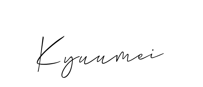 How to make Kyuumei name signature. Use Allison_Script style for creating short signs online. This is the latest handwritten sign. Kyuumei signature style 2 images and pictures png