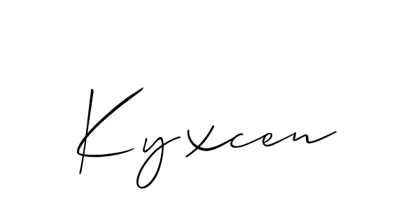 The best way (Allison_Script) to make a short signature is to pick only two or three words in your name. The name Kyxcen include a total of six letters. For converting this name. Kyxcen signature style 2 images and pictures png