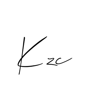 Also we have Kzc name is the best signature style. Create professional handwritten signature collection using Allison_Script autograph style. Kzc signature style 2 images and pictures png