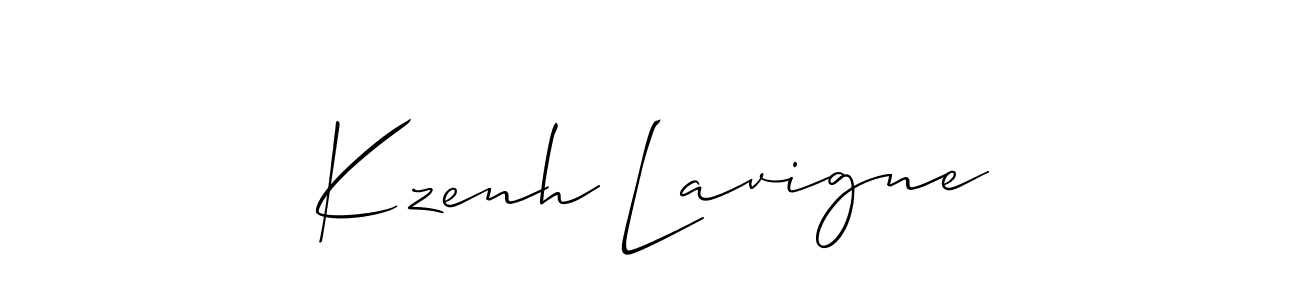 How to make Kzenh Lavigne signature? Allison_Script is a professional autograph style. Create handwritten signature for Kzenh Lavigne name. Kzenh Lavigne signature style 2 images and pictures png