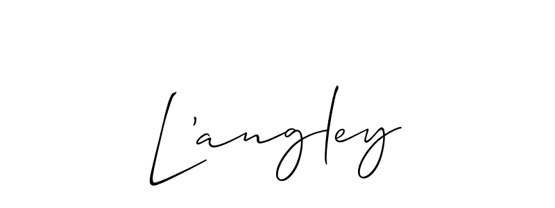 Also You can easily find your signature by using the search form. We will create L'angley name handwritten signature images for you free of cost using Allison_Script sign style. L'angley signature style 2 images and pictures png
