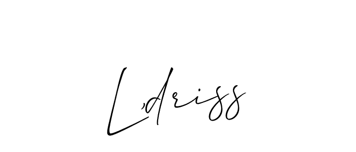 How to Draw L,driss signature style? Allison_Script is a latest design signature styles for name L,driss. L,driss signature style 2 images and pictures png