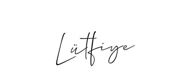 Make a beautiful signature design for name Lütfiye. With this signature (Allison_Script) style, you can create a handwritten signature for free. Lütfiye signature style 2 images and pictures png