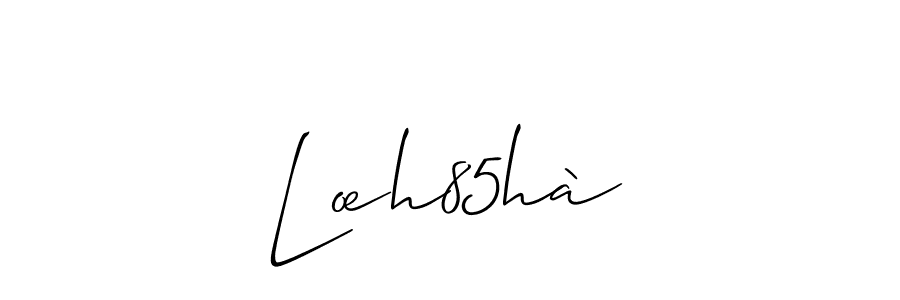 if you are searching for the best signature style for your name Lœh85hà. so please give up your signature search. here we have designed multiple signature styles  using Allison_Script. Lœh85hà signature style 2 images and pictures png