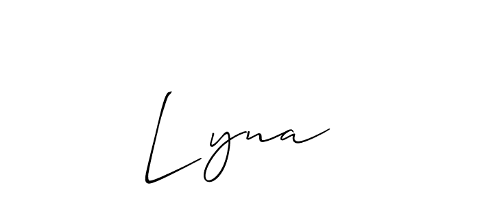 Create a beautiful signature design for name L yna. With this signature (Allison_Script) fonts, you can make a handwritten signature for free. L yna signature style 2 images and pictures png