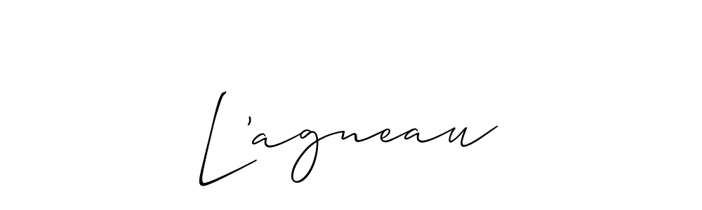 Similarly Allison_Script is the best handwritten signature design. Signature creator online .You can use it as an online autograph creator for name L’agneau. L’agneau signature style 2 images and pictures png