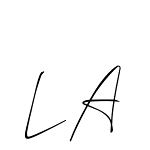 if you are searching for the best signature style for your name L A. so please give up your signature search. here we have designed multiple signature styles  using Allison_Script. L A signature style 2 images and pictures png