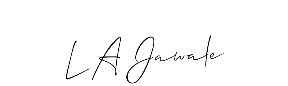 Make a beautiful signature design for name L A Jawale. With this signature (Allison_Script) style, you can create a handwritten signature for free. L A Jawale signature style 2 images and pictures png