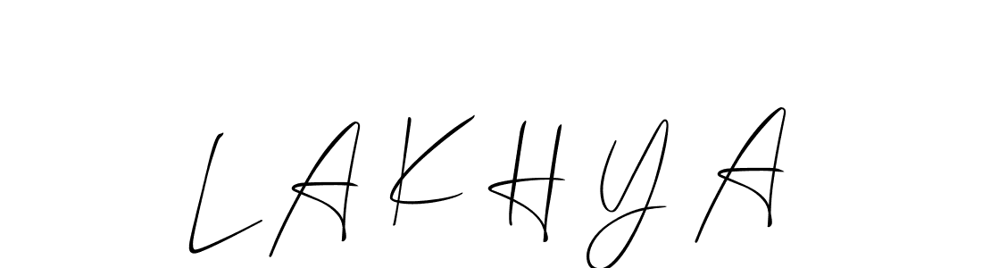 Create a beautiful signature design for name L A K H Y A. With this signature (Allison_Script) fonts, you can make a handwritten signature for free. L A K H Y A signature style 2 images and pictures png