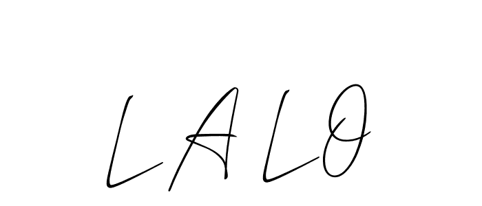 How to make L A L O name signature. Use Allison_Script style for creating short signs online. This is the latest handwritten sign. L A L O signature style 2 images and pictures png