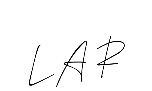 if you are searching for the best signature style for your name L A R. so please give up your signature search. here we have designed multiple signature styles  using Allison_Script. L A R signature style 2 images and pictures png