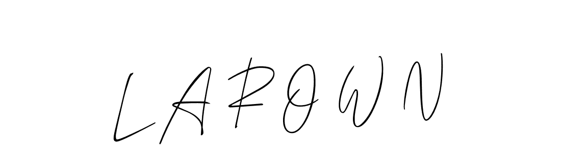 Design your own signature with our free online signature maker. With this signature software, you can create a handwritten (Allison_Script) signature for name L A R O W N. L A R O W N signature style 2 images and pictures png