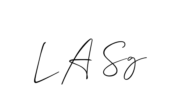 Similarly Allison_Script is the best handwritten signature design. Signature creator online .You can use it as an online autograph creator for name L A Sg. L A Sg signature style 2 images and pictures png