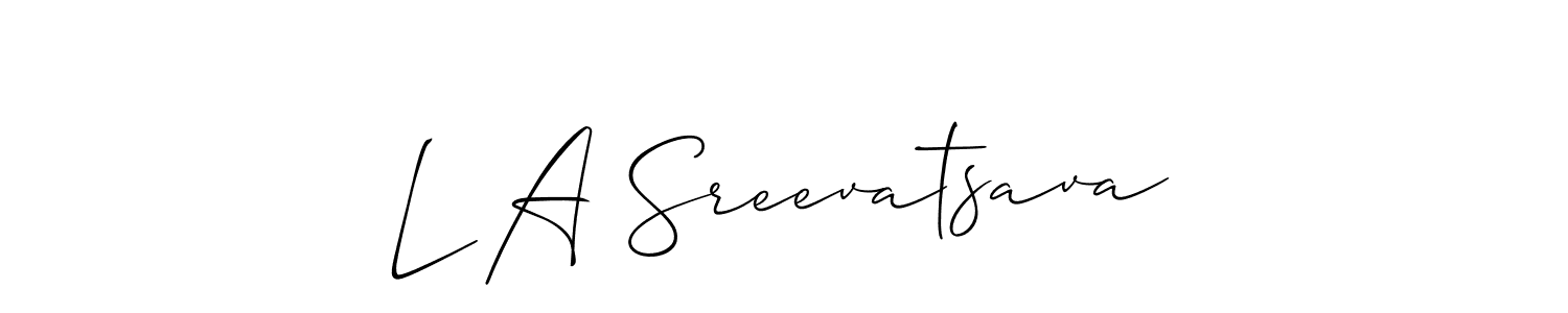 Create a beautiful signature design for name L A Sreevatsava. With this signature (Allison_Script) fonts, you can make a handwritten signature for free. L A Sreevatsava signature style 2 images and pictures png