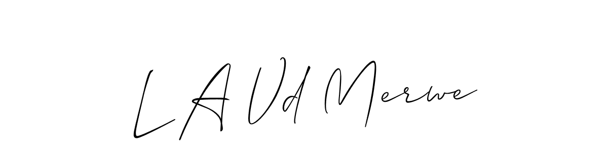 How to make L A Vd Merwe signature? Allison_Script is a professional autograph style. Create handwritten signature for L A Vd Merwe name. L A Vd Merwe signature style 2 images and pictures png