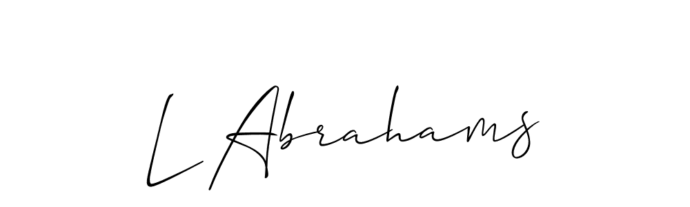 Check out images of Autograph of L Abrahams name. Actor L Abrahams Signature Style. Allison_Script is a professional sign style online. L Abrahams signature style 2 images and pictures png